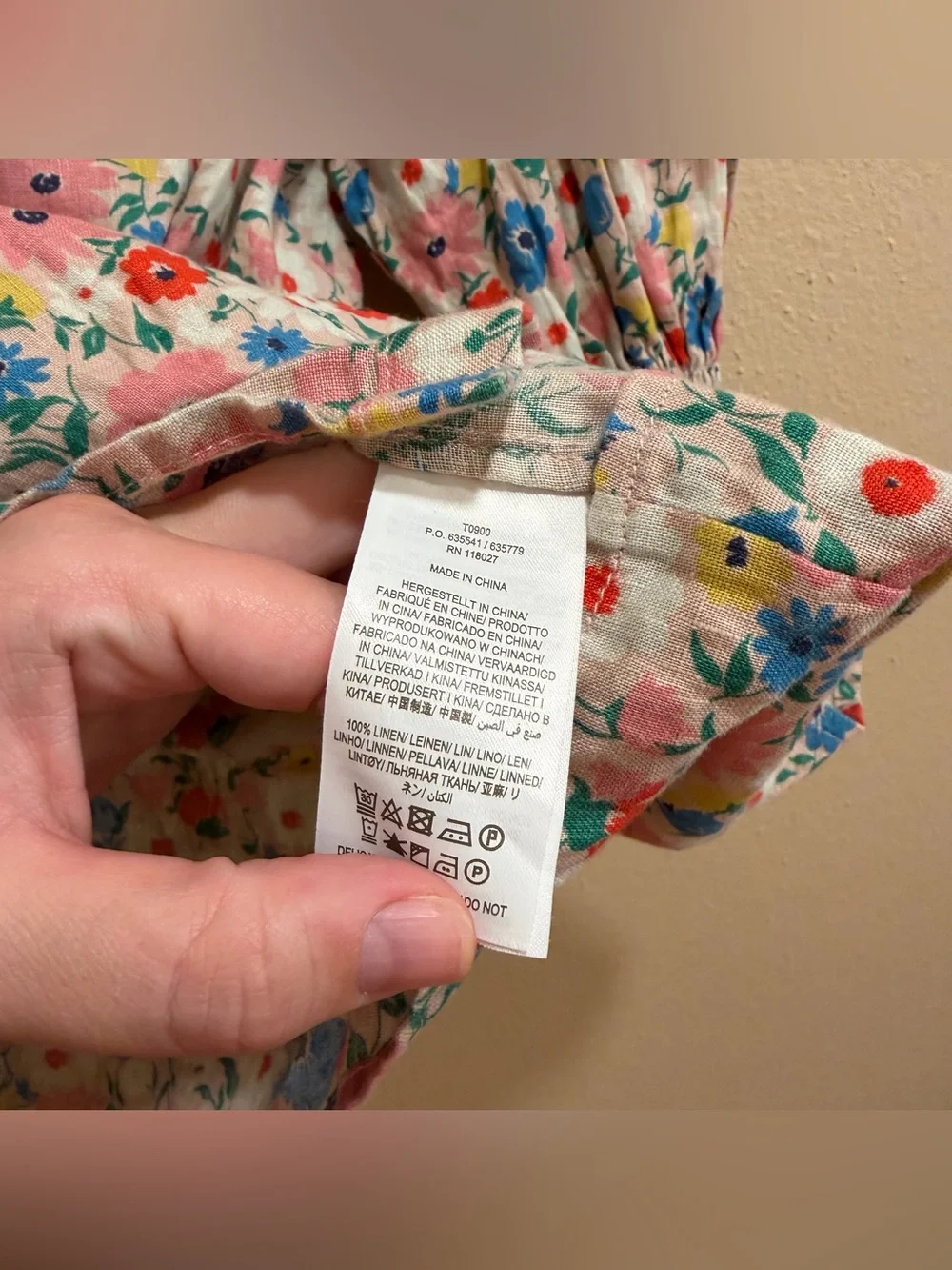 Boden Pure Linen Multicolor Floral Button-Front Blouse 10